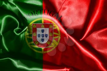 Portugal National Flag With Country Name Written On It 3D illustration