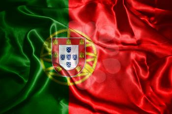 Portugal National Flag Waving In The Wind 3D illustration