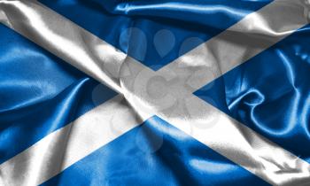 Flag Of Scotland Waving in The Wind 3D illustration