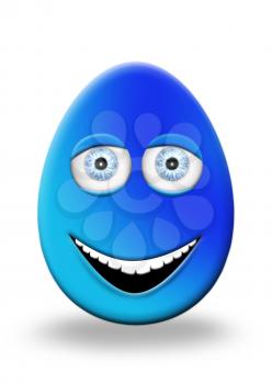 Easter Egg With Eyes and Mouth Feeling Happy and Cheerfull 3D Illustration