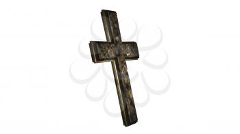 Christian Cross Isolated on White Background 3D Rendering