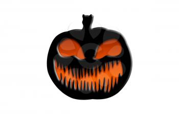 Halloween Pumpkin, Jack Lantern Emoticon Isolated on White Background