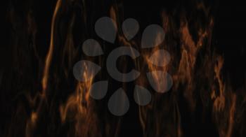 Burning Fire and Flames On Black Background 3D Rendering