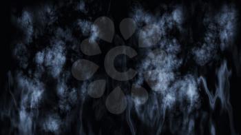 Smoke and Fire On Black Background 3D Rendering