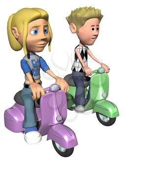 Motorscooters Clipart