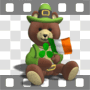 Saint Patrick's Day teddy bear waving Irish flag