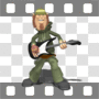 Grunge man jamming on guitar