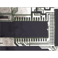 Backdrop with computer circuitry
