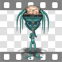 Brain alien with ray gun