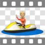 Woman waving from watercraft