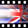 Abstract union jack flag of UK waving