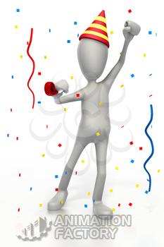 Stickman celebrating at party