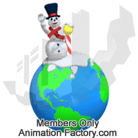 Snowman waving from the North Pole