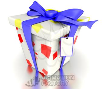 Gift box with bow and tag