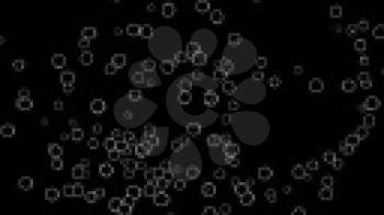 Royalty Free Video of White Bubbles on a Black Background