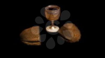 Royalty Free Video of a Challis and Unleavened Bread