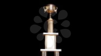 Royalty Free Video of a Rotating Gold Trophy