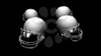 Royalty Free Video of a Rotating Football Helmets