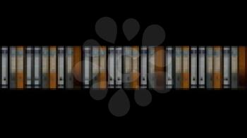 Royalty Free Video of a Row of Video Cassettes