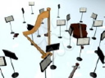 Royalty Free Video of a Turning Orchestra