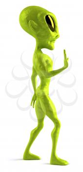 Royalty Free 3d Clipart Image of an Alien Turned to the Side