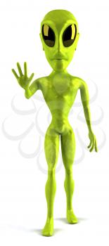 Royalty Free 3d Clipart Image of the Front View of an Alien Waving
