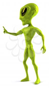 Royalty Free Clipart Image of a 3D Alien Turned to the Side