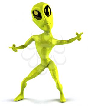 Royalty Free Clipart Image of a Dancing 3D Alien
