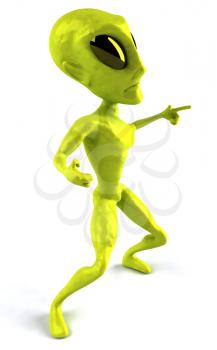 Royalty Free Clipart Image of a Dancing Alien