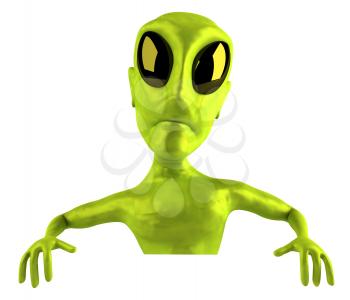 Royalty Free Clipart Image of a 3D Alien