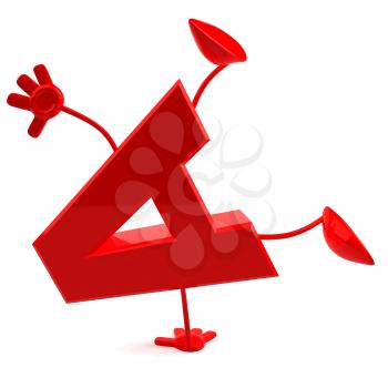 Royalty Free 3d Clipart Image of the Letter A Doing a Handstand