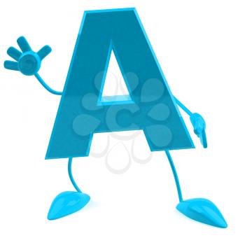 Royalty Free 3d Clipart Image of the Letter A Waving