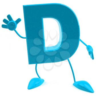 Royalty Free 3d Clipart Image of the Letter D Waving