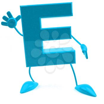 Royalty Free 3d Clipart Image of the Letter E Waving