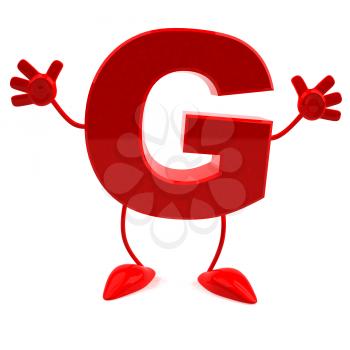 Royalty Free 3d Clipart Image of the Letter G Jumping