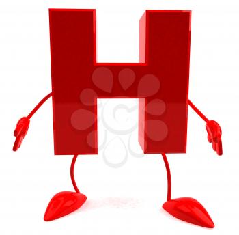 Royalty Free 3d Clipart Image of the Letter H