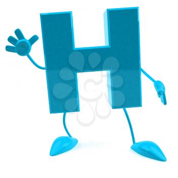 Royalty Free 3d Clipart Image of the Letter H Waving