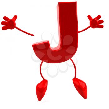 Royalty Free 3d Clipart Image of the Letter J Jumping