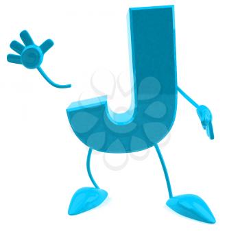 Royalty Free 3d Clipart Image of the Letter J Waving