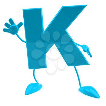 Royalty Free 3d Clipart Image of the Letter K Waving