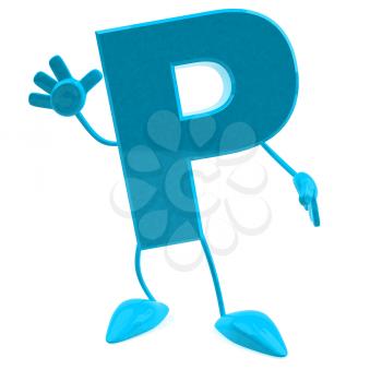 Royalty Free 3d Clipart Image of the Letter P Waving