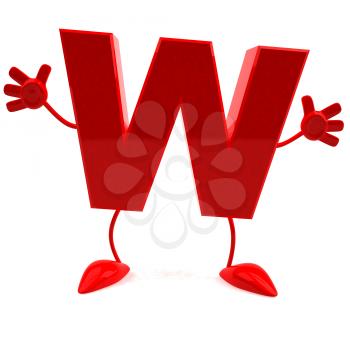 Royalty Free 3d Clipart Image of the Letter W Jumping