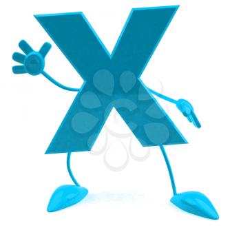 Royalty Free 3d Clipart Image of the Letter X Waving