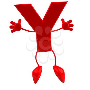 Royalty Free 3d Clipart Image of the Letter Y Jumping
