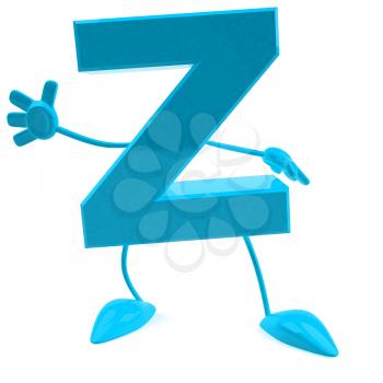 Royalty Free 3d Clipart Image of the Letter Z Waving