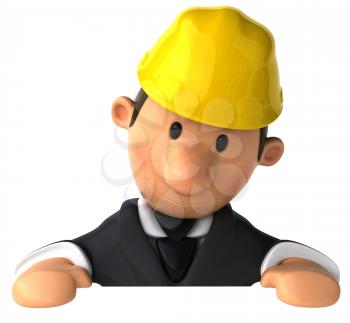 Royalty Free Clipart Image of a Man in a Hard Hat