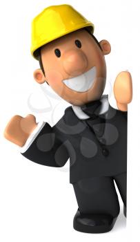 Royalty Free Clipart Image of an Waving Architect
