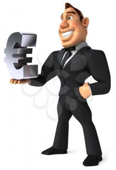 Royalty Free Clipart Image of a Businessman With an E-Commerce Symbol