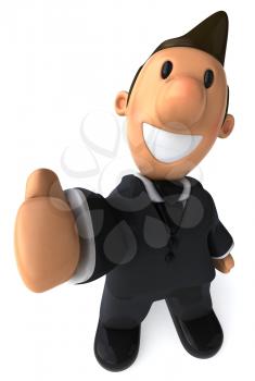 Royalty Free Clipart Image of a Businessman Giving a Thumbs Up