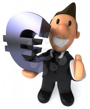 Royalty Free Clipart Image of a Business Man With a Symbol